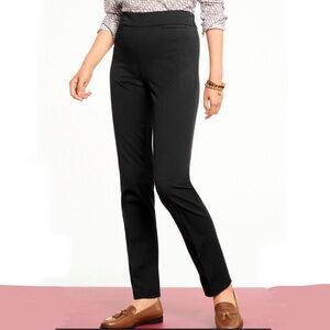 NWT Talbots Refined Bi-Stretch Black Straight Leg Full Length Pants, 14